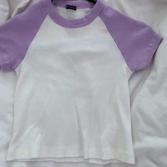 Brandy Melville Tops Brandy Melville Purple And White Bella Top Poshmark